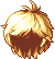 Black Glossy Flyaway Hair, blonde