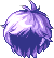 Black Glossy Flyaway Hair, purple