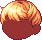 Black Short Swirly Hair, orange