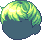 Black Short Swirly Hair, green