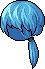 Black Manji Hair, blue