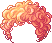 Black Curly Poodle Hair, red