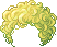 Black Curly Poodle Hair, green