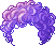 Black Curly Poodle Hair, purple
