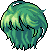 Black Bold Hair, green