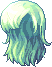 Black Glossy Hair, green