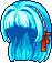 Black Yuna Hair, blue