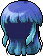 Black Kanna Hair, blue