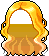 Black Romantic Girl Hair, orange