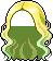 Black Romantic Girl Hair, green