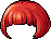 Black Pageboy Hair, red
