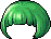 Black Pageboy Hair, green