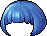 Black Pageboy Hair, blue