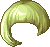 Black Asymmetrical Bob Hair, green