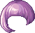 Black Asymmetrical Bob Hair, purple