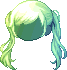 Black Glossy Flyaway Hair, green