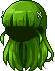 Black Yuri Hair, green