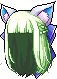 Black Izuna Hair, green
