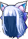 Black Izuna Hair, blue
