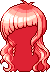 Black Artsy Long Hair, red