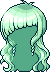 Black Artsy Long Hair, green
