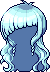 Black Artsy Long Hair, blue
