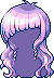 Black Artsy Long Hair, purple