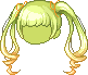 Black Goth Idol Hair, green