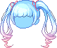Black Goth Idol Hair, blue