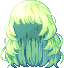Black Grand Cascade Hair, green