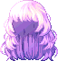 Black Grand Cascade Hair, purple