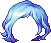 Black Elegant Hair, blue