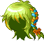 Black Highlighted Braid Hair, green