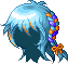 Black Highlighted Braid Hair, blue