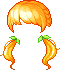 Black Double French Braids, orange