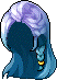Black Naricain Hair, blue