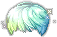 Black Pale Moonlit Hair, green