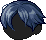 Bobbed Flora Hair, blue