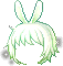 Black Moon Bunny Hairdo (M), green