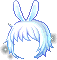 Black Moon Bunny Hairdo (M), blue