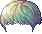 Straight-edge Bangs Hair, green