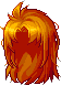 Black Damien Hair, orange