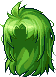 Black Damien Hair, green