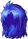 Black Damien Hair, blue