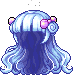 Black Flowing Locks Hair, blue