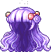 Black Flowing Locks Hair, purple