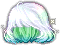 Black Snowlit Hair, green