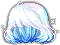 Black Snowlit Hair, blue