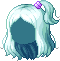 Black Puff Pony Hair, blue