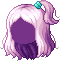 Black Puff Pony Hair, purple